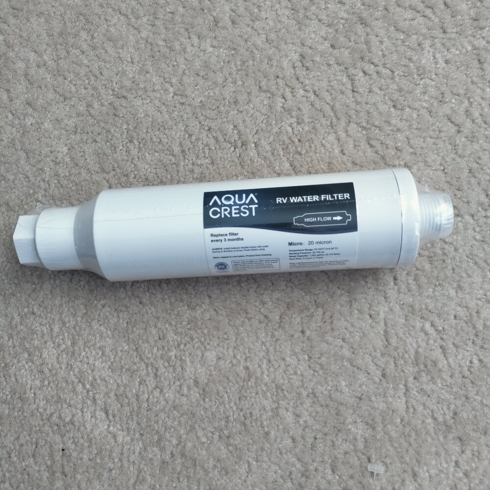 New Aqua Crest RV Water Filter High Flow 20 micron